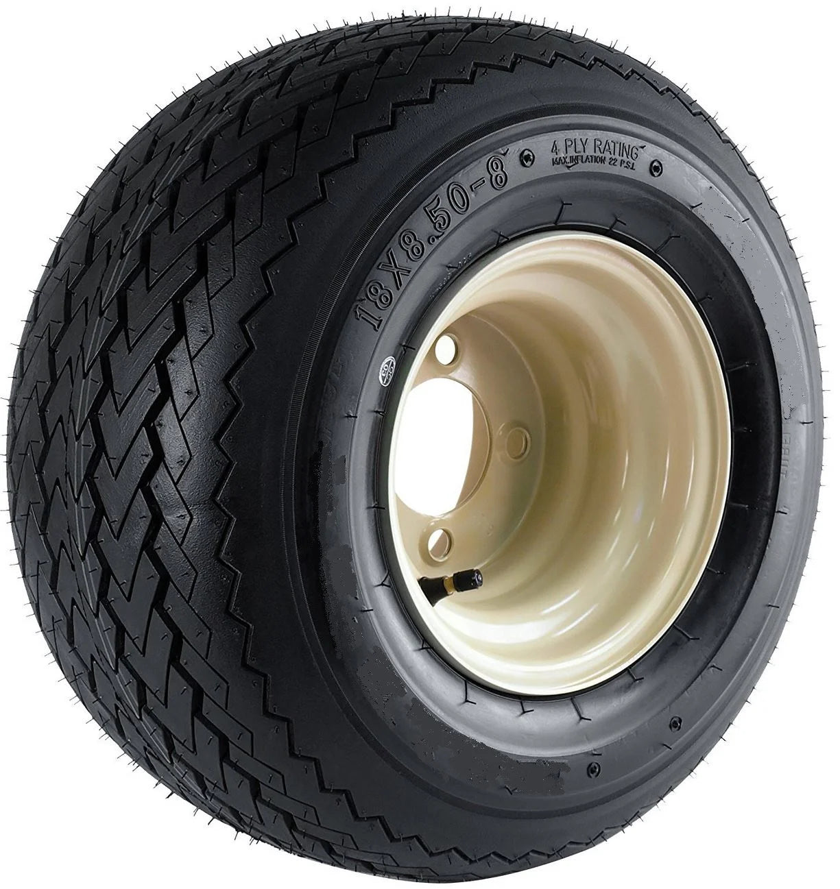 4-Pack 8" Beige Tan Golf Cart Tires Wheels 18X8.50-8 18 X 8.5 X 8 E-Z-GO, Cushman, Yamaha, EZGO